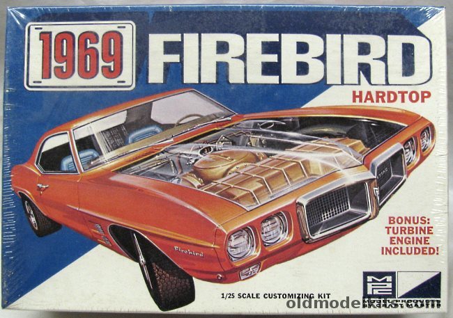 MPC 1/25 1969 Pontiac Firebird With Optional Turbine Engine - Stock / Custom / Turbine Track Challenger, 1569-200 plastic model kit